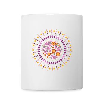 Sonnenmandala flower garden - Tasse - Weiß - Vorne