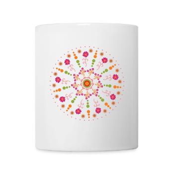 Mandala Frühling bunt - Tasse - Weiß - Vorne