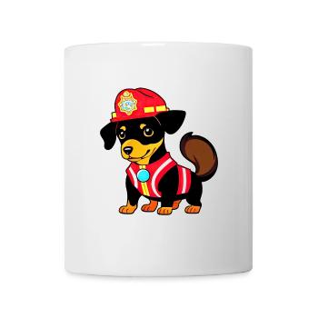 Dachshund as firefighter - Mug - white - Front