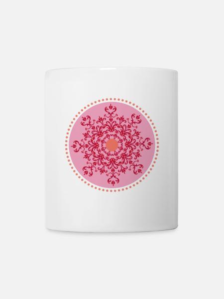 MandalaTribalArtPink - Tasse - Weiß