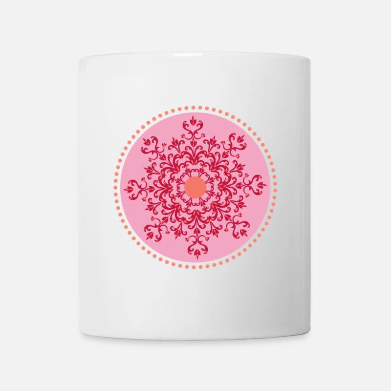 MandalaTribalArtPink - Tasse - Weiß