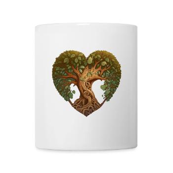 Baum in einer Herzform, Herzbaum, Herz der Natur - Tasse - Weiß - Vorne