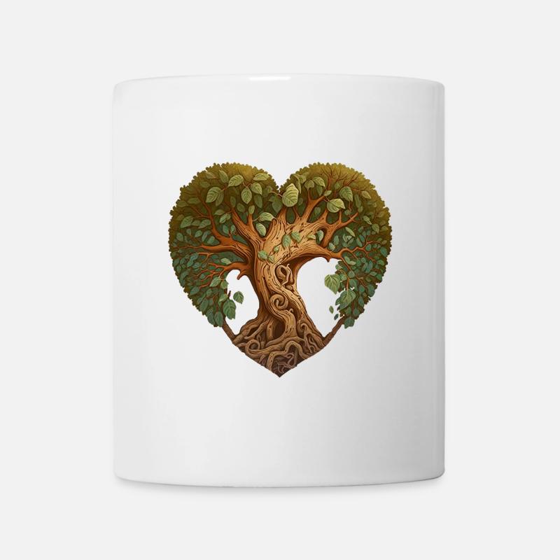 Baum in einer Herzform, Herzbaum, Herz der Natur - Tasse - Weiß