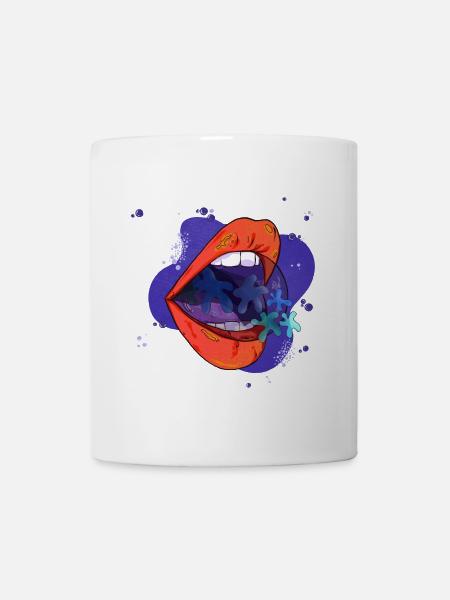 mund blumen - Tasse - Weiß