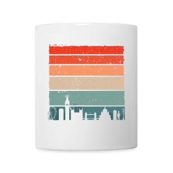 Rayures de la ligne d’horizon du coucher de soleil - Mug blanc - blanc - Devant