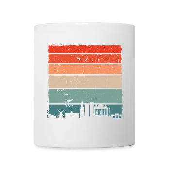 Sonnenuntergang Skyline Silhouette - Tasse - Weiß - Vorne