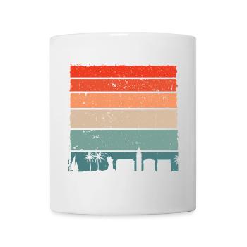 Sunset City Palms Retro Gradient - Mug - white - Front