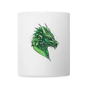 Stilisierter, geometrischer Drache - Tasse - Weiß - Vorne