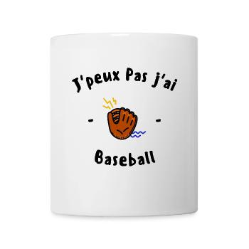 J peux pas j ai Baseball - Mug blanc - blanc - Devant