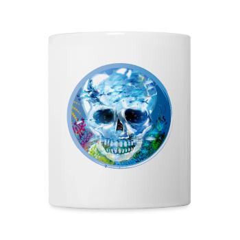 extravaganter kolorierter Totenkopf unter Wasser - Tasse - Weiß - Vorne