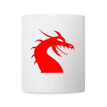 Red dragon head silhouette - Mug - white - Front