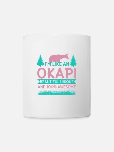 Okapi Wildgiraffen Design - Tasse - Weiß