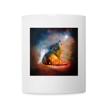 La majesté des loups avec le feu et l’eau - Mug blanc - blanc - Devant