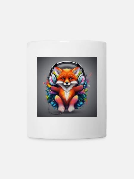 Renard avec casque Color Explosion - Mug blanc - blanc