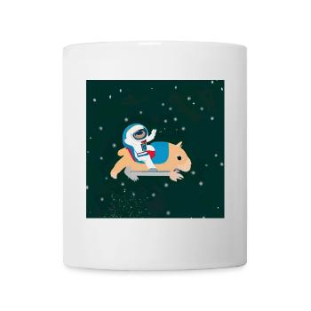 Astronaut auf einem Weltraum-Wasserschwein - Tasse - Weiß - Vorne
