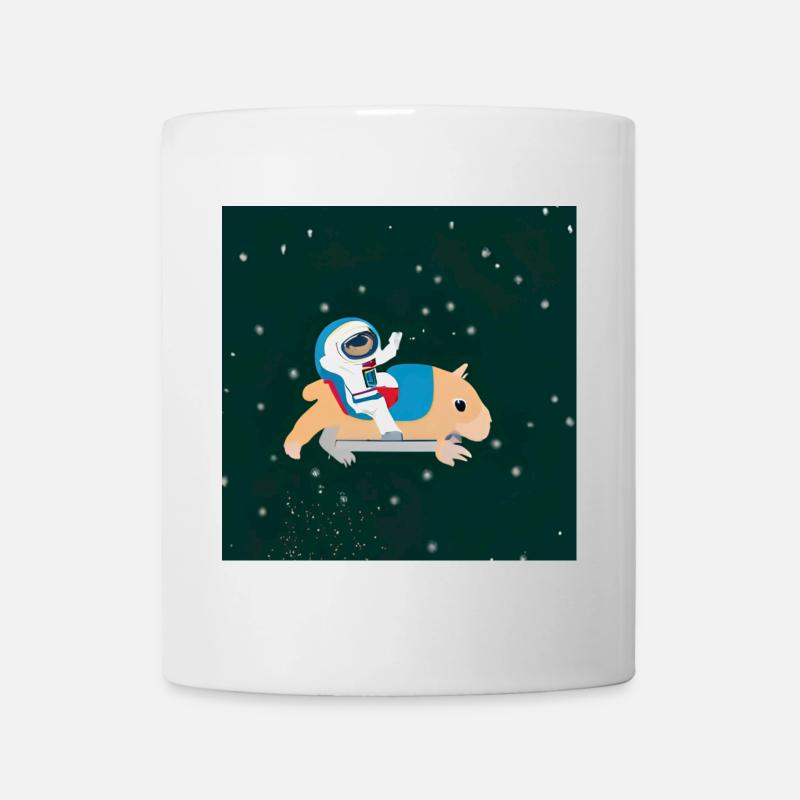 Astronaute sur un capybara spatial - Mug blanc - blanc