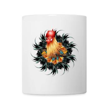 Magnifique coq en plumes - Mug blanc - blanc - Devant