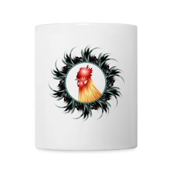 Magnifique coq en plumes - Mug blanc - blanc - Devant