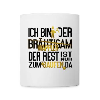 Bräutigam JGA Männer Wappler Saufen Spruch - Tasse - Weiß - Vorne
