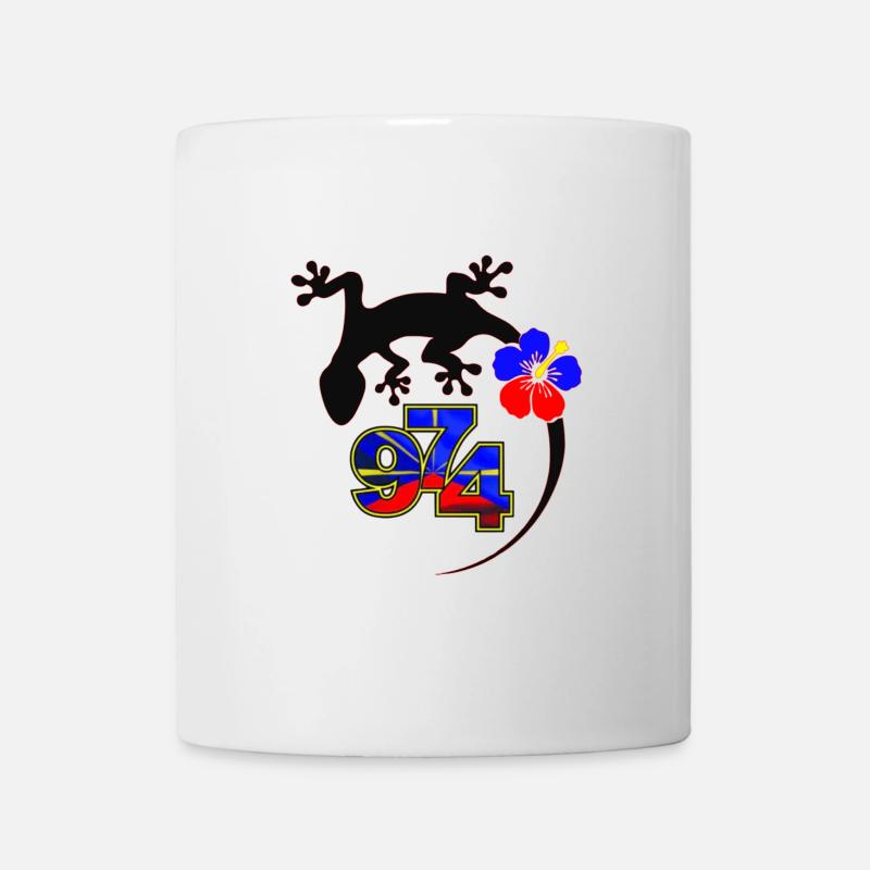 Gecko Tropique 974 Hibiscus - Mug blanc - blanc