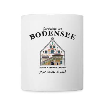 Bodensee, Lindau kultiges Altes Rathaus - Tasse - Weiß - Vorne