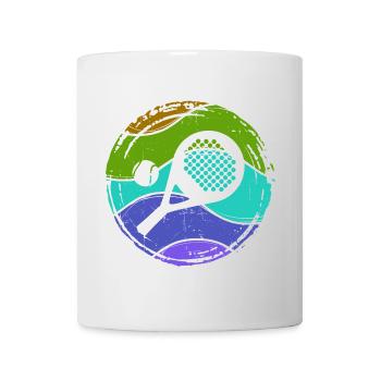 Padel tennis sport Player racket balls - Mug - white - Front
