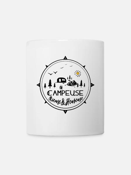 campeuse rieuse heureuse - Mug blanc - blanc