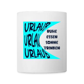 URLAUB - SONNE - RUHE - SOMMERFERIEN - ESSEN - Tasse - Weiß - Vorne