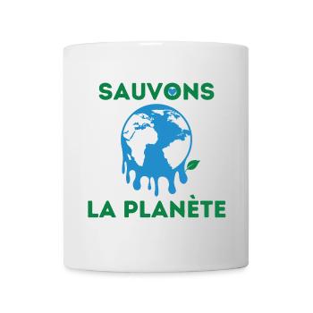 Sauvons la planète ! Sauver planète. Sauver Terre. - Mug blanc - blanc - Devant