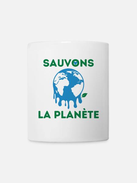 Sauvons la planète ! Sauver planète. Sauver Terre. - Mug blanc - blanc