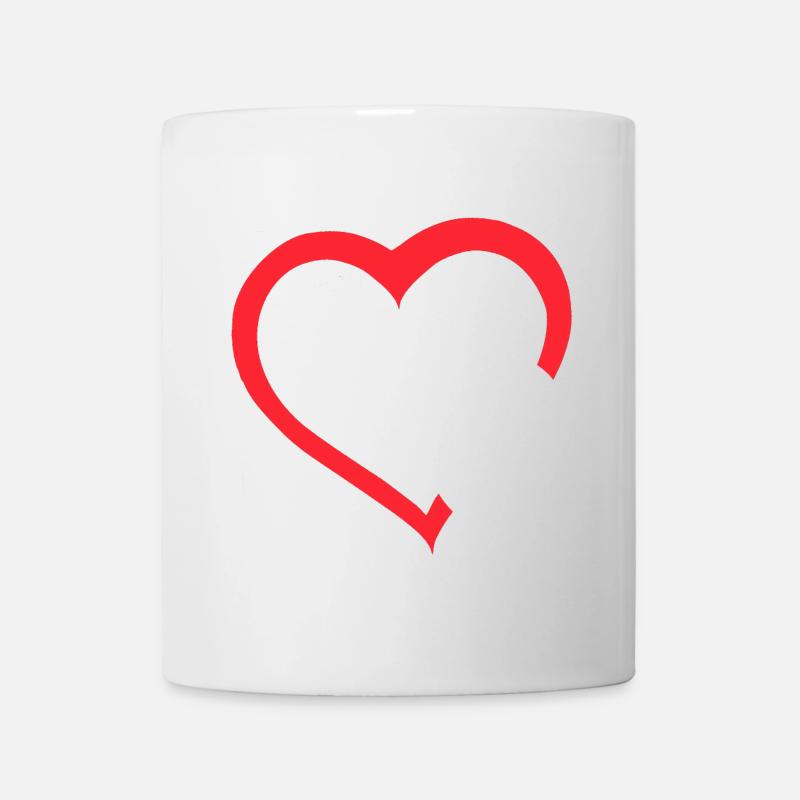 Rotes Herz mit weißer Hundepfote. Hund # - Tasse - Weiß