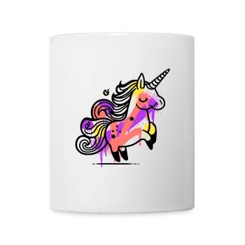 Skurriles Einhorn mit Splash Art - Tasse - Weiß - Vorne