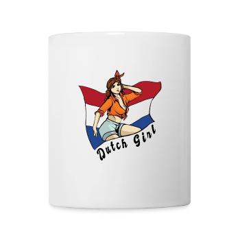Niederländisches Mädchen Flaggen Design - Tasse - Weiß - Vorne