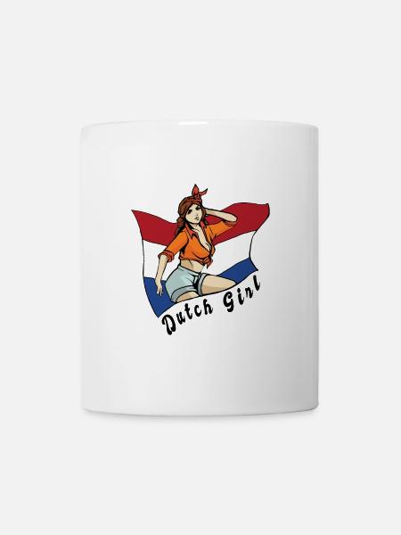 Niederländisches Mädchen Flaggen Design - Tasse - Weiß