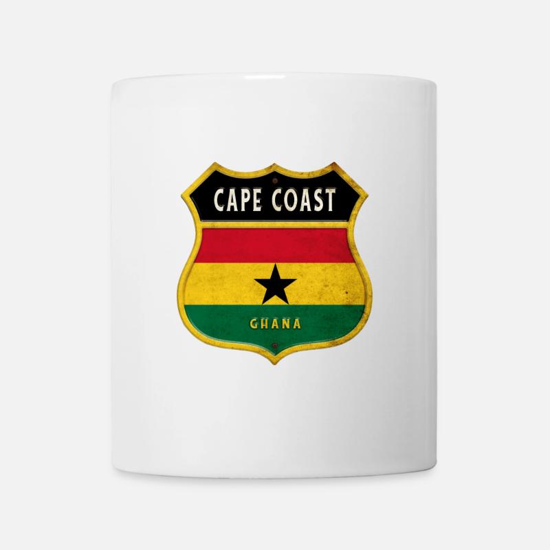 Cape Coast Ghana Wappen Flaggen Design - Tasse - Weiß