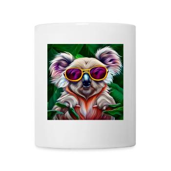 Bunter Koala mit Sonnenbrille - Tasse - Weiß - Vorne
