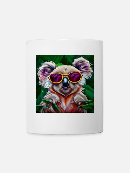 Koala coloré avec des lunettes de soleil - Mug blanc - blanc