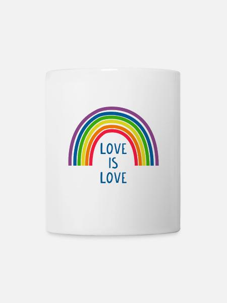Motif de fierté arc-en-ciel de l’amour - Mug blanc - blanc