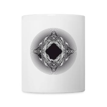 ineinander verwobenes kunstvolles Ornament - Tasse - Weiß - Vorne