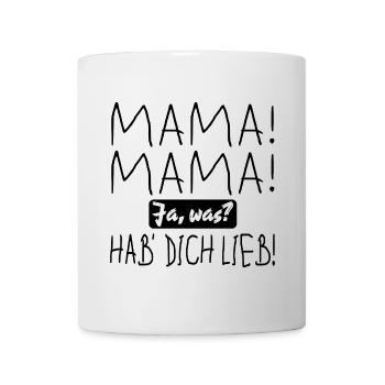 Muttertag - MAMA UND KLEINKIND SPRÜCHE LIEB HABEN - Tasse - Weiß - Vorne