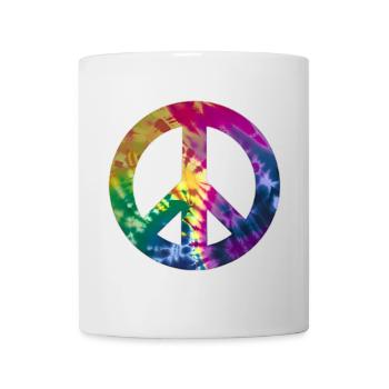 Groovy Tie Dye Peace Zeichen - Tasse - Weiß - Vorne