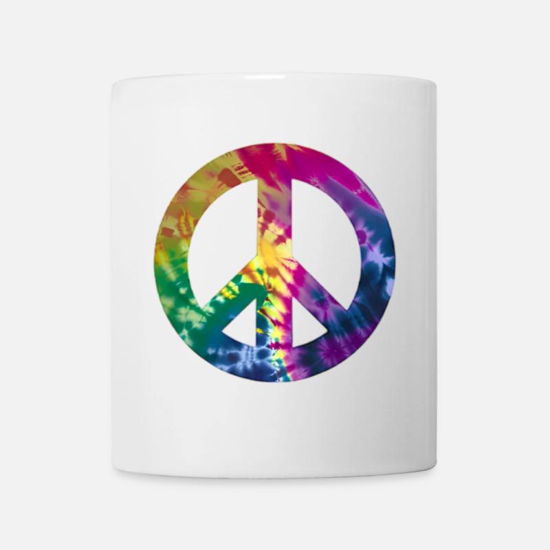Groovy Tie Dye Peace Sign - Mug - white