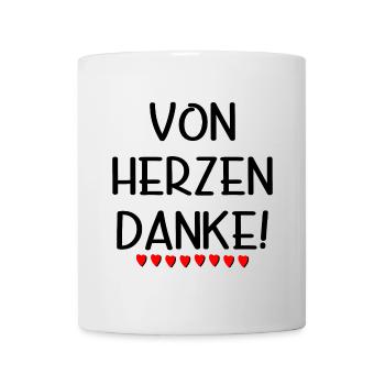 Von Herzen Danke - Dankeschön Geschenke SPRÜCHE - Tasse - Weiß - Vorne