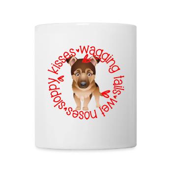 Cute German Shepherd, sloppy kisses - Mug - white - Front