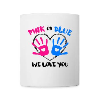 Coeur Parents Déclaration Progéniture Bébé enceinte - Mug blanc - blanc - Devant