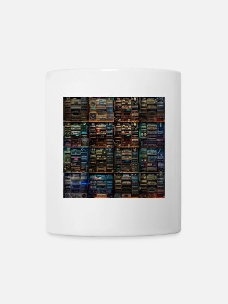 Vintage Audio Stack Collage - Mug - white