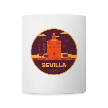 Sevilla Turm Sonnenuntergang - Tasse - Weiß - Vorne