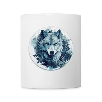 Loup mystique au clair de lune - Mug blanc - blanc - Devant