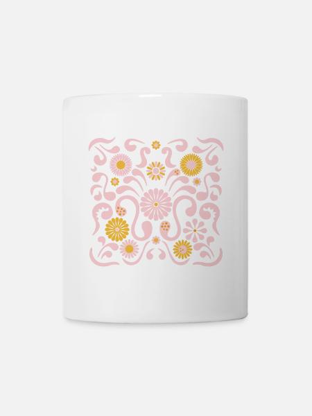 Fête des fleurs L Rose et Jaune - Mug blanc - blanc