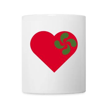 Amour du Pays-Basque. Coeur et lauburu. - Mug blanc - blanc - Devant